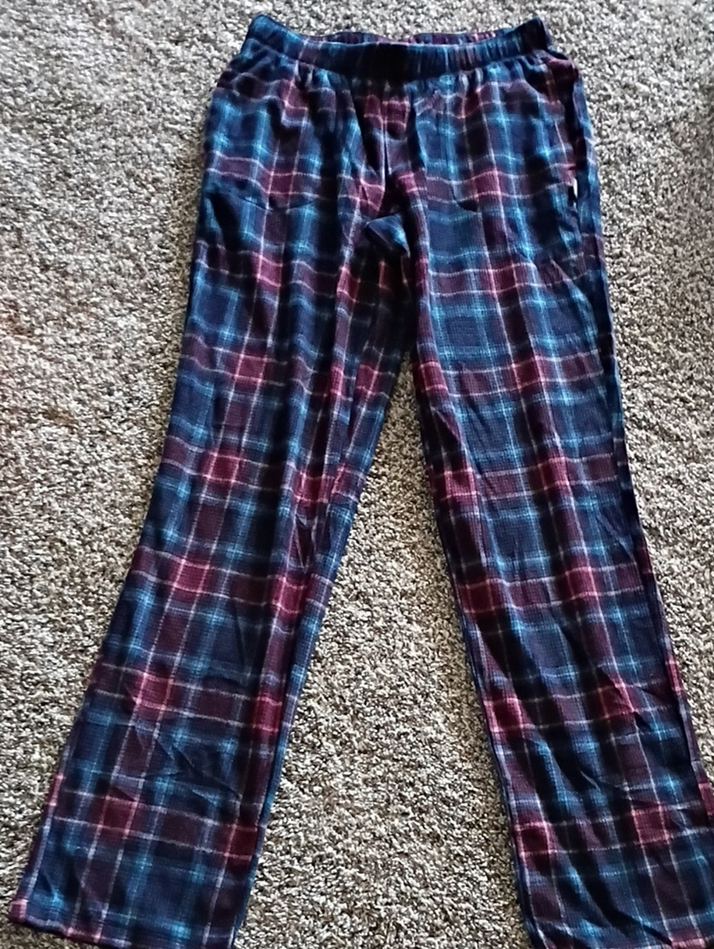 Eddie Bauer Navy & Burgundy Plaid Lounge Pants